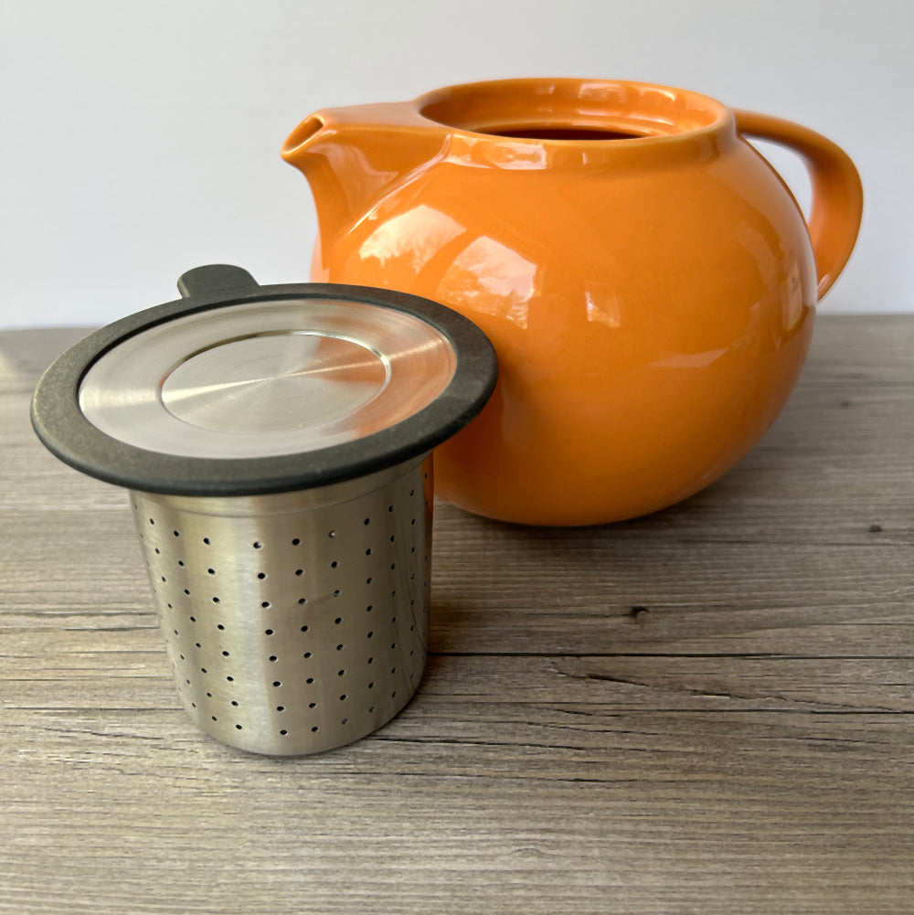 Orange Six Cup Teapot with infuser