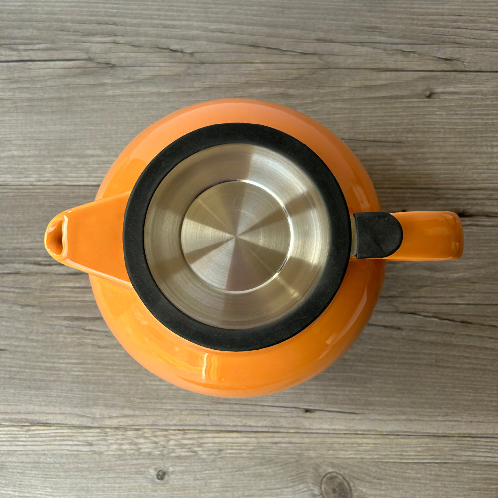 Orange Six Cup Teapot with infuser