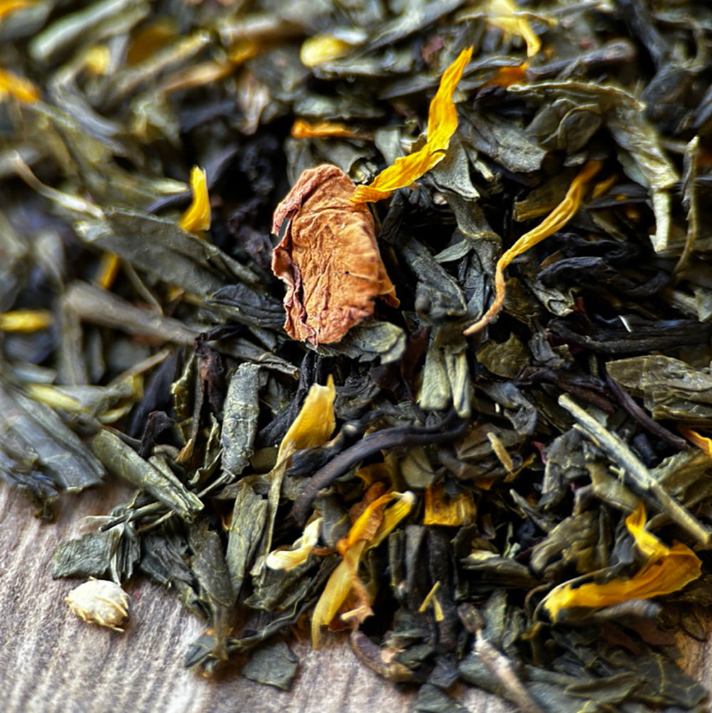 Peach Blossom Ginger Loose Leaf Black and Green Tea